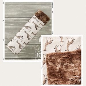 Milk Silk Minky Blanket in a cozy neutral toned giraffe print 31” x 31”